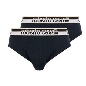 Roberto Cavalli Navy Blue Cotton Jersey Stretch Brief Slip-2-Pack-